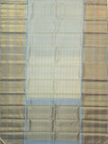 Kanjeevaram Kanchi Pattu All Over Butta Gold Zari With Contrast Border (Talambralu) Cream + Ash