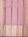 Onion Pink Banarasi Jaal Saree with Gold Zari Border