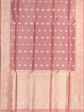 Baby Pink Banarasi Jaal Saree with Gold Zari Border