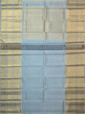 Kanjeevaram Kanchi Pattu All Over Butta Gold Zari With Contrast Border (Talambralu) Cream + Ash