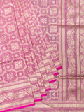 Banarasi Jaal Saree Pink Gold Zari Self Border