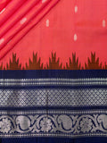 Weaves Gadwal Pattu With Contrast Border With Temple Border With Butta