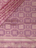 Banarasi Jaal Saree Pink Gold Zari Self Border