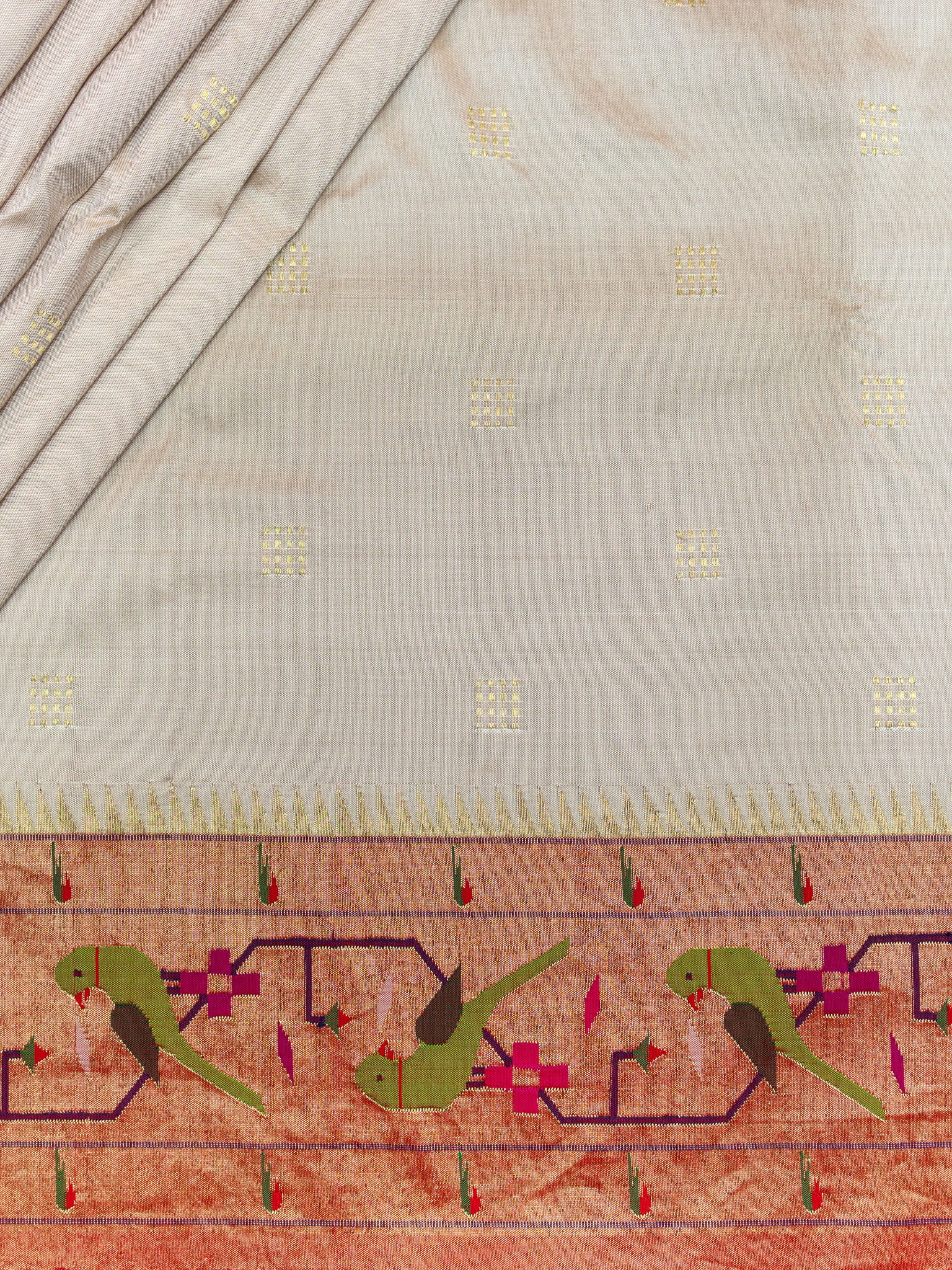 Weaves Paithani Saree With Contrast Border