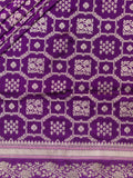 Banarasi Jaal Saree Purple Gold Zari Unstitched