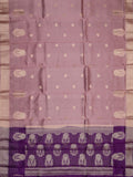 Peach Pink And Purple Chiniya Silk Saree – All Over Silver Zari Design