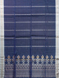 Navy Blue Tripura Pattu Soft Silk Saree with Self Unstitched Blouse