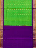 Weaves Gadwal Pattu With Contrast Border With Temple Border