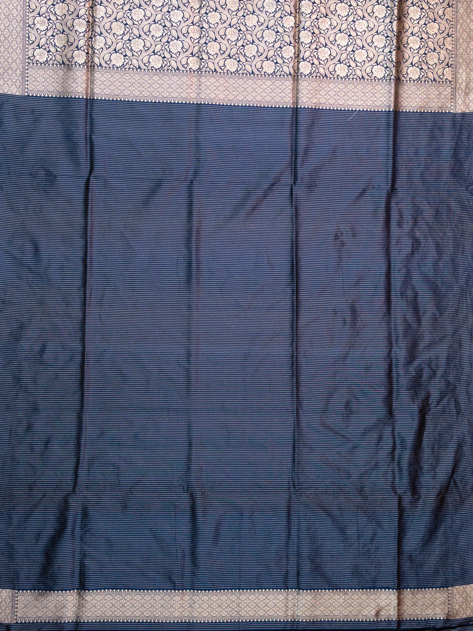 Weaves Banarasi Banarasi Jaal Navy Blue