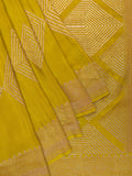 Fancy Crepe All Over Geometric Weave With Border Yellow