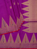 Weaves Gadwal Pattuwith Temple Border With Butta