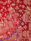 Red Banarasi Butta Saree with Gold Zari Border