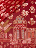 Red Banarasi Butta Saree with Gold Zari Border