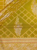 Banarasi Jaal Saree Yellow Gold Zari Unstitched