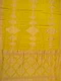 Fancy Crepe All Over Geometric Weave With Border Yellow