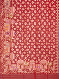 Red Banarasi Butta Saree with Gold Zari Border
