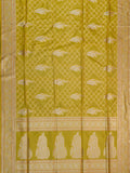 Banarasi Jaal Saree Yellow Gold Zari Unstitched