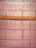 Kanjeevaram Kanchi Pattu Matte Finish Meenakari Contrast Border And Edgeing Cream Matte Base + Rani Pink