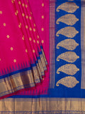 Weaves Gadwal Pattu With Contrast Border With Small Butta