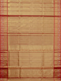 Kanjeevaram Kanchi Pattu Matte Finish Meenakari Kanchi Contrast Border Cream Matte Red Base + Red