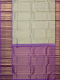 Kanjeevaram Kanchi Pattu All Over Butta Zari With Contrast Border (Talambralu) Cream + Lilac