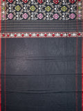 Black Banarasi Jaal Saree with Gold Zari Border