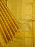 Kanjeevaram Kanchi Pattu Matte Finish Meenakari Kanchi Contrast Border Cream Matte Yellow Base