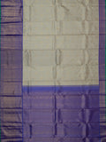 Kanjeevaram Kanchi Pattu All Over Butta Gold Zari With Contrast Border & Edgeing (Talambralu) White + Lilac + Green