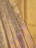 Kanjeevaram Tissue Kanchi Pattu All Over Weave Cream Base + Lilac