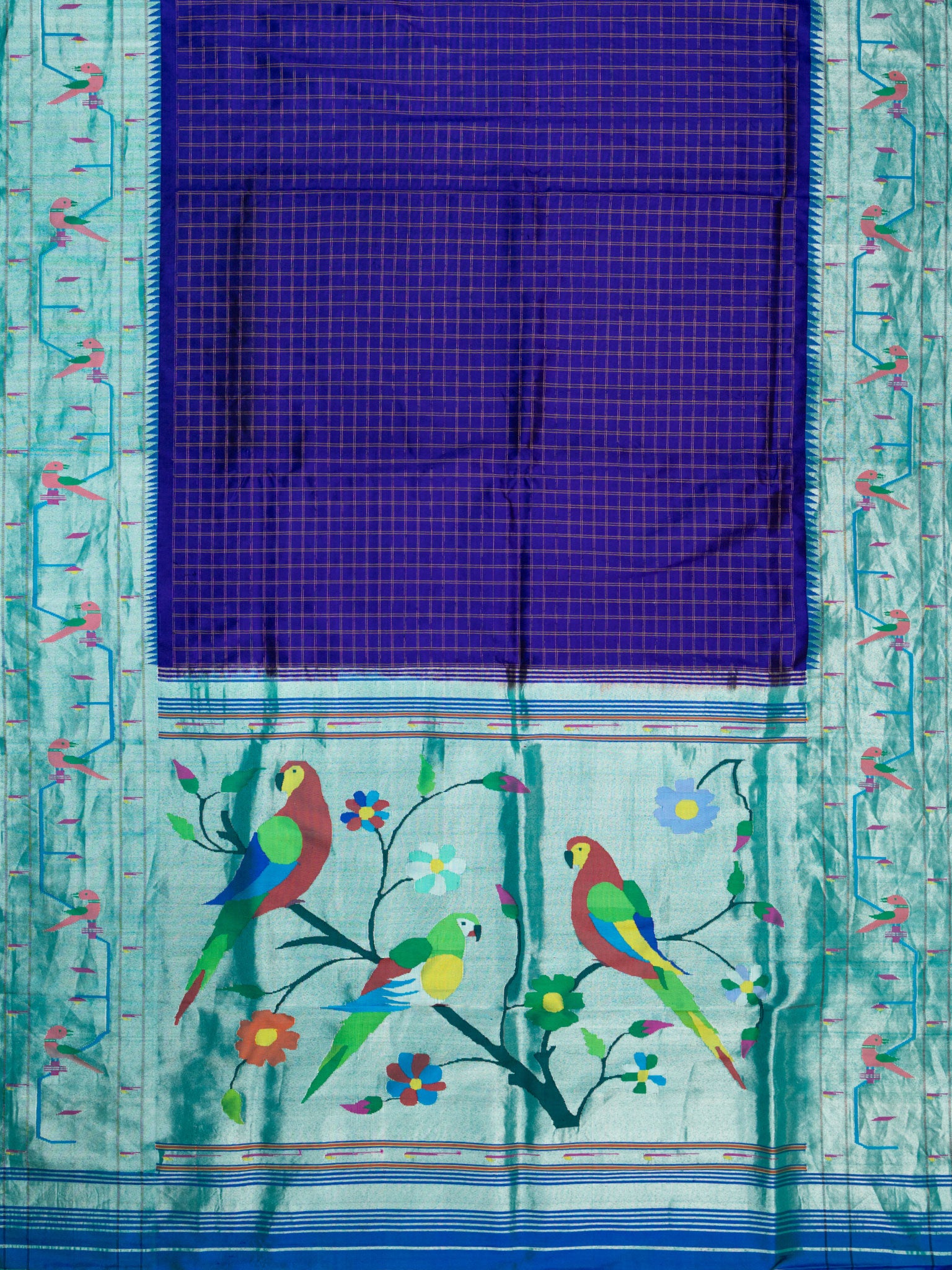 Weaves Paithani Saree With Contrast Border