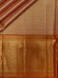 Kanjeevaram Kanchi Pattu Matte Finish Kanchi Contrast Border Cream Matte Base + Orange