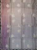 White And Lavender Organza Saree With Multi Shade Thread Work Detailing