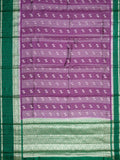 Purple And Green Chiniya Silk Saree With All Over Weave And Gold Zari
