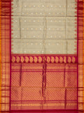 Weaves Gadwal Pattu With Contrast Border With Temple Border With Butta Checks