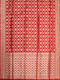Red Banarasi Jaal Saree with Gold Zari Border