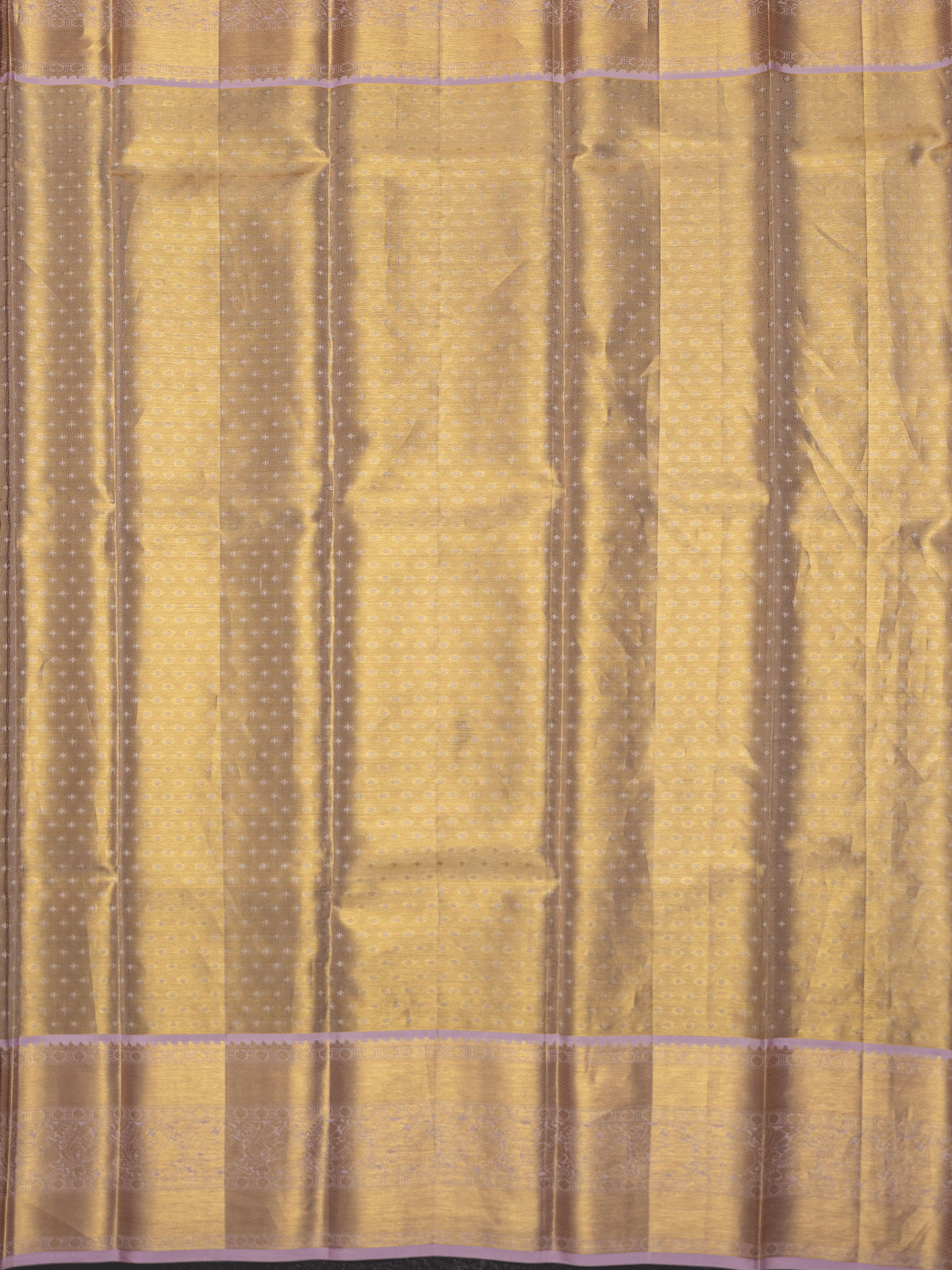 Kanjeevaram Tissue Kanchi Pattu All Over Weave Cream Base + Lilac