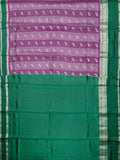 Purple And Green Chiniya Silk Saree With All Over Weave And Gold Zari