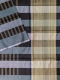 Black & Ash Tripura Pattu Soft Silk Saree with Checks