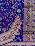 Purple Banarasi Jaal Saree with Gold Zari Border