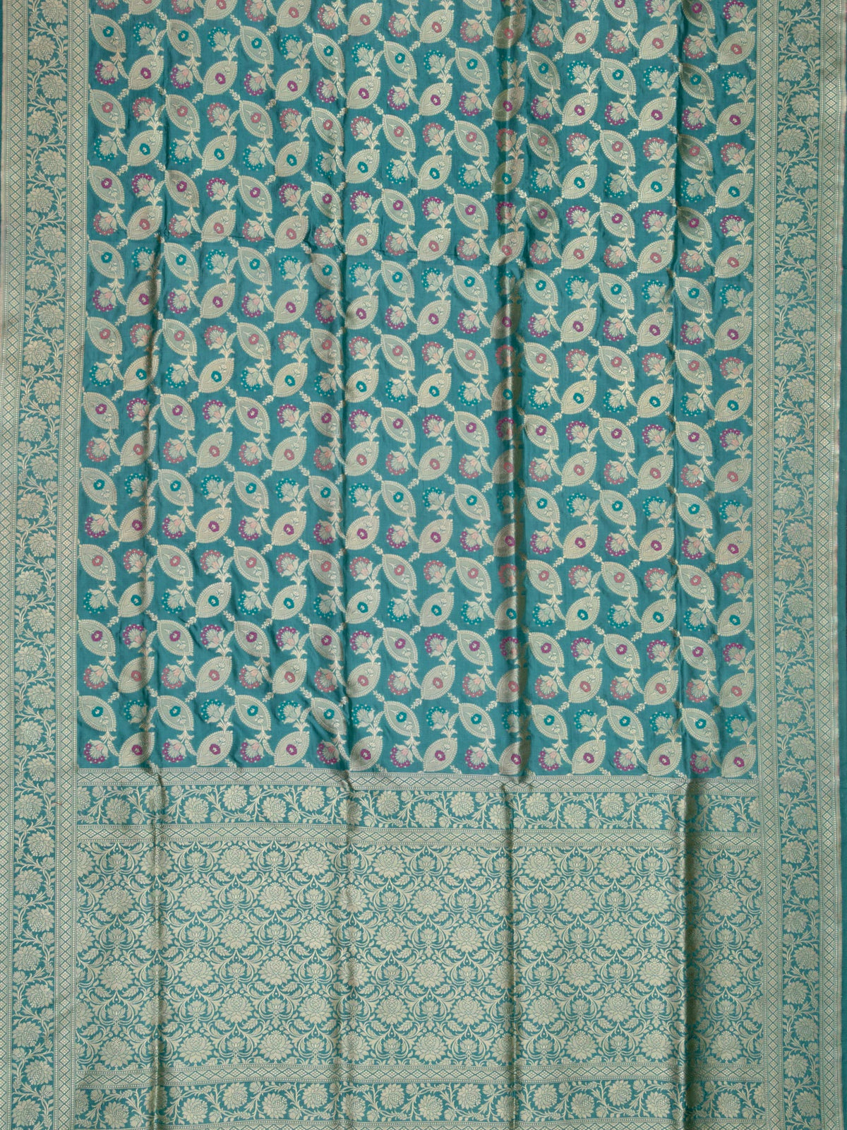 Weaves Banarasi Banarasi Jaal Sea Green