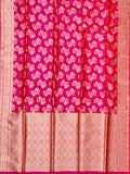 Banarasi Butta Saree Rani Pink Gold Zari Unstitched
