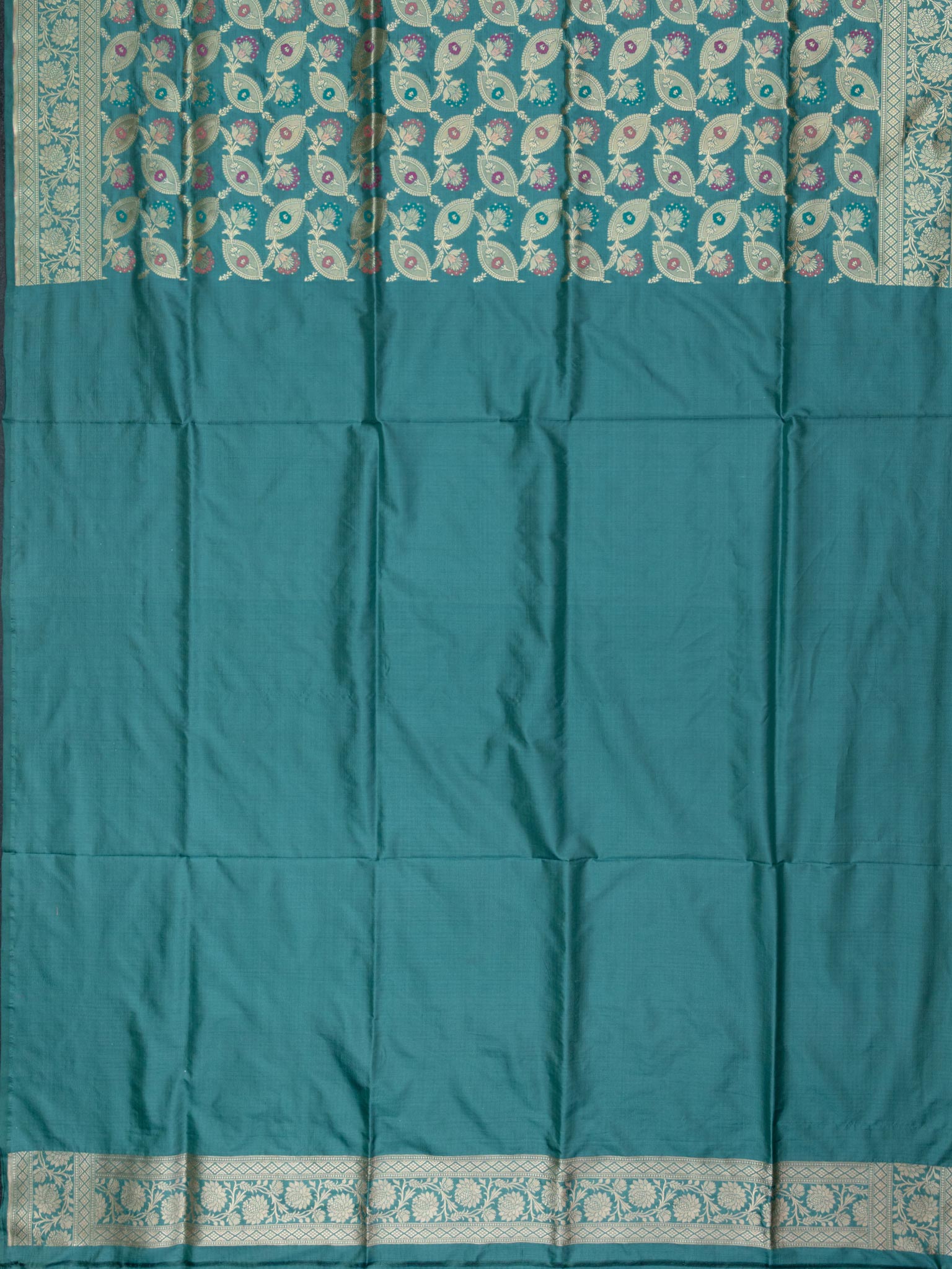 Weaves Banarasi Banarasi Jaal Sea Green