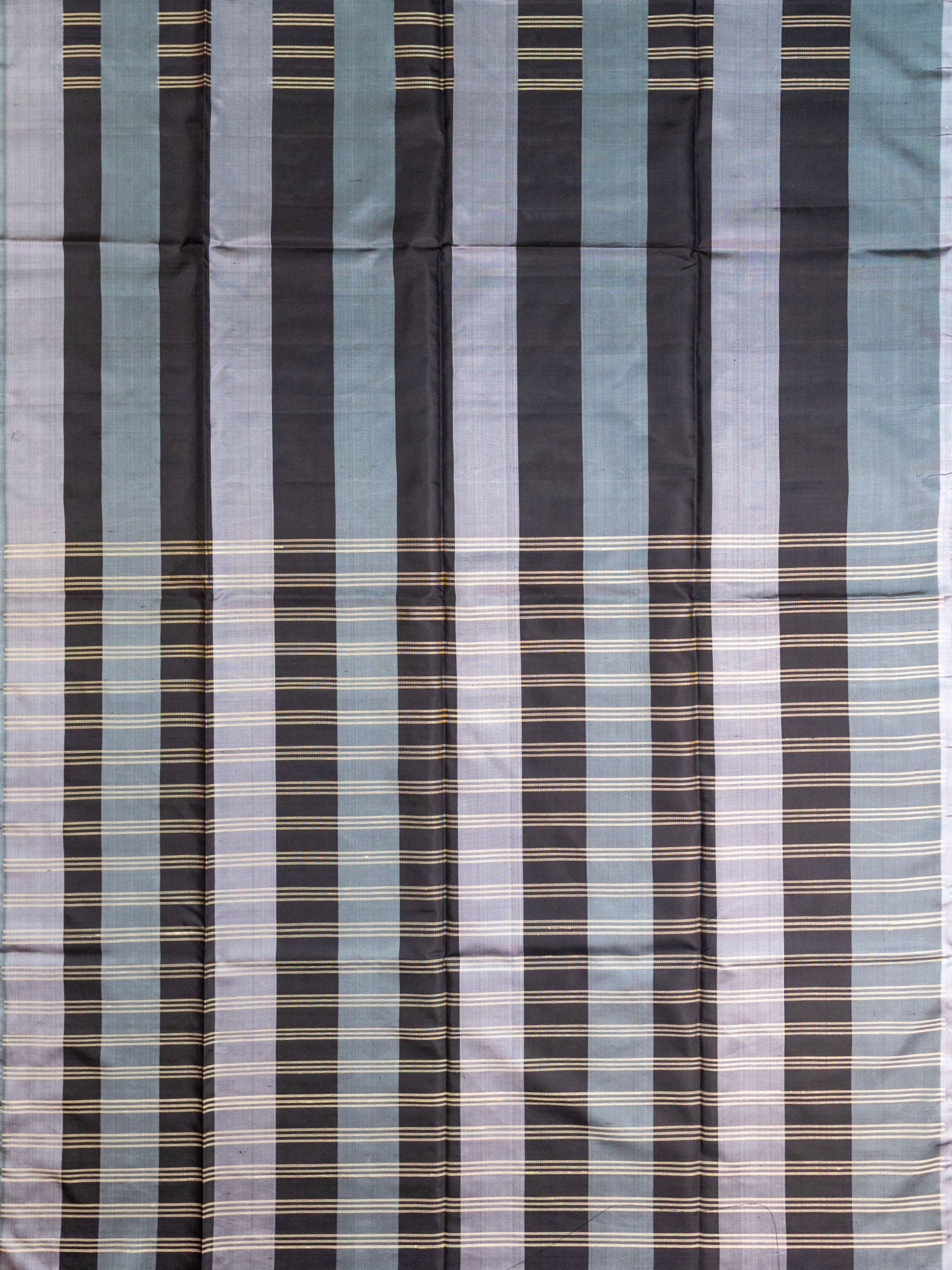 Black & Ash Tripura Pattu Soft Silk Saree with Checks