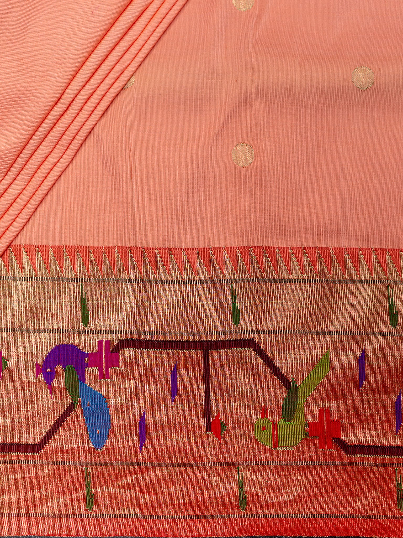 Weaves Paithani Saree With Contrast Border