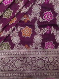 Weaves Banarasi Banarasi Jaal Wine