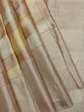 Kanjeevaram Tissue Kanchi Pattu All Over Geometric Weave Peach