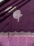 Purple And Pink Chiniya Silk Saree With All Over Weave And Contrast Zari