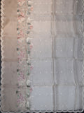 Cream & Snuff Organza Saree with Thread Work, Cutwork & Zari Border