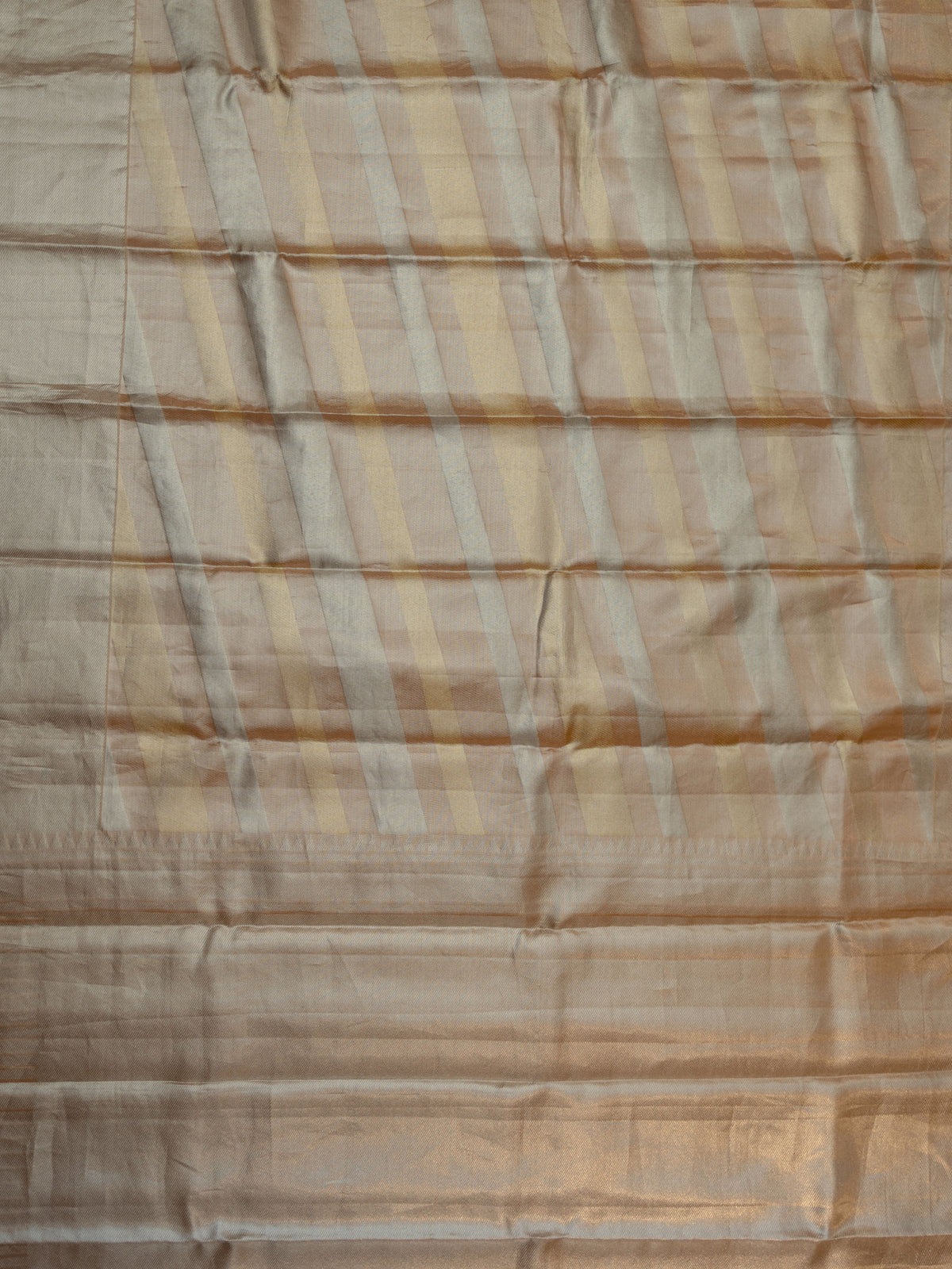 Kanjeevaram Tissue Kanchi Pattu All Over Geometric Weave Peach