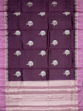 Purple And Pink Chiniya Silk Saree With All Over Weave And Contrast Zari